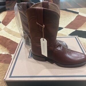 Tacovas Mens 10.5D Bourbon Lizard Dark Brown. " The Nash" Brand New.